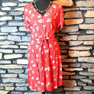 NWT V neck floral midi summer dress
